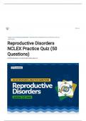 Reproductive Disorders NCLEX Practice Quiz (50 Questions)
