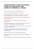 HAWAII NOTARY LATEST EXAM 2024- 2025 REAL EXAM 150 QUESTIONS AND CORRECT ANSWERS A+ GRADE