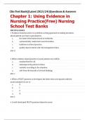 Clin Test Bank||Latest 2023/24||Questions & Answers Chapter 1: Using Evidence in Nursing Practice(Free) Nursing School Test Banks