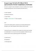Exam Cram NCLEX-PN PRACTICE QUESTIONS WITH VERIFIED ANSWERS