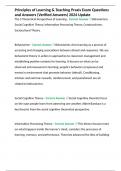 Principles of Learning & Teaching Praxis Exam Questions and Answers &lpar;Verified Answers&rpar; 2024 Update 