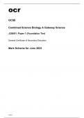 ocr GCSE Combined Science Biology A Gateway Science (J250/01) MARK SCHEME June2023.