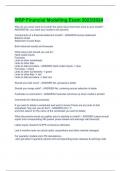 WSP Financial Modelling Exam 2023&sol;2024