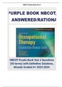 NBCOT Purple Book Test 2 Questions &lpar;50 terms&rpar; with Definitive Solutions&comma; Already Graded A&plus; 2023-2024&period;