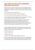 2023 HESI PN TEST WITH ANSWERS AND EXPLANATIONS