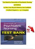 TEST BANK For Essentials of Psychiatric Nursing, 3rd Edition by Mary Ann Boyd & Rebecca Ann Luebbert | Verified Chapter's 1 - 31 | Complete Newest Version