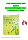 TEST BANK For Campbell Essential Biology, 7th Edition, Eric J. Simon, Jean L. Dickey,| Verified Chapter's 1 - 29 | Complete Newest Version