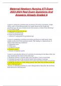 Maternal Newborn Nursing ATI Exam 2023-2024 Real Exam Questions And Answers&vert; Already Graded A