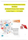 TEST BANK For Accounting Information Systems, 15th Edition By Marshall B. Romney, Paul J. Steinbart | Verified Chapter's 1 - 24 | Complete Newest Version