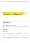 EPIC Modules Final Exam questions and answers 100&percnt; guaranteed success&period;