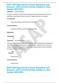 NUR 1600 Reproduction Exam Questions and Answers