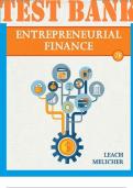 TEST BANK for Entrepreneurial Finance 7th Edition by Leach Chris and Melicher Ronald. ISBN 9780357130735.