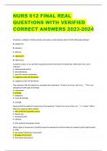 NURS 612 FINAL REAL  QUESTIONS WITH VERIFIED  CORRECT ANSWERS 2023-2024