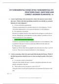 ATI FUNDAMENTALS EXAM 2019C&sol; FUNDAMENTALS ATI PROCTORED EXAM QUESTIONS AND CORRECT ANSWERS GUARANTEE  A&plus; 