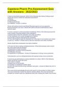Capstone Pharm Pre-Assessment Quiz with Correct Answers-  2022&sol;2023