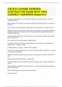 CSLB B LICENSE GENERAL CONTRACTOR EXAM WITH 100% CORRECT ANSWERS (Rated A+)