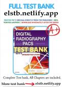Digital Radiography and PACS 3rd Edition Carter Test Bank Chapter 1 - 13 complete
