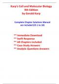 Solutions For Karp's Cell and Molecular Biology, 9th Edition Karp (All Chapters included)