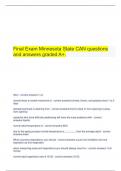 Final Exam Minnesota State CAN questions and answers graded A&plus;&period;