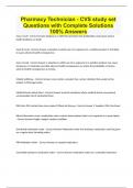 Pharmacy Technician - CVS study set Questions with Complete Solutions 100% Answers