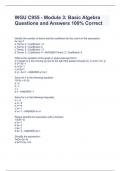 WGU C955 - Module 3: Basic Algebra Questions and Answers 100% Correct