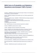 WGU Intro to Probability and Statistics Questions and Answers 100&percnt; Correct