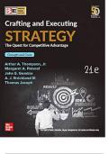 Crafting & Executing Strategy The Quest for Competitive Advantage Concepts and Cases 21st Edition By Arthur A&period; Thompson Jr -Test Bank