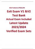 HESI Pediatric &lpar;PEDS&rpar; RN Exit Exam V1 &V2 Test Bank Actual Exam Included Latest Update 2023-2024 Verified Exam Sets