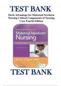 Test Bank for Maternal-Newborn Nursing: The Critical Components of Nursing Care, 4th Edition, Roberta Durham, Linda Chapman ISBN 9781719645737 Chapter 1-19 | Complete Guide A+