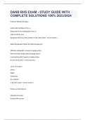 DANB RHS EXAM - STUDY GUIDE WITH COMPLETE SOLUTIONS 100&percnt; 2023&sol;2024 
