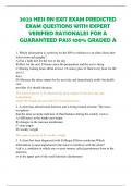 2023 HESI RN EXIT EXAM PREDICTED  EXAM QUESTIONS WITH EXPERT  VERIFIED RATIONALES FOR A  GUARANTEED PASS 100&percnt; GRADED A