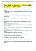 Test Bank for Business Intelligence 2 E 2nd Edition- 2022- 2023 with Complete Solutions