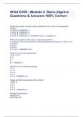 WGU C955 - Module 3: Basic Algebra Questions & Answers 100% Correct