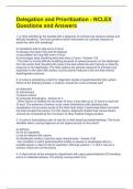 Delegation and Prioritization - NCLEX Questions with Complete Answers