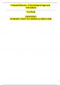 CRIMINAL BEHAVIOR&colon;A PSYCHOLOGICAL APPROACH 11th EDITION TEST BANK 2023 UPDATED&period;