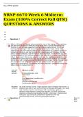 NRNP 6670 Week 6 Midterm Exam (100% Correct Fall QTR) QUESTIONS & ANSWERS