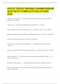 STATE TRUCK DRIVING CHAMPIONSHIP QUIZ WITH COMPLETE SOLUTIONS 2024