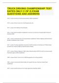 TRUCK DRIVING CHAMPIONSHIP TEST DATES ONLY &lpar;1 OF 2&rpar; EXAM QUESTIONS AND ANSWERS