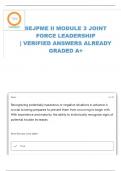 SENIOR ENLISTED JOINT PROFESSIONAL MILITARY EDUCATION (SEJPME) II MODULE 3 JOINT FORCE LEADERSHIP  QUESTIONS & ANSWERS