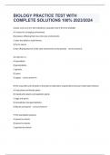 BIOLOGY PRACTICE TEST WITH COMPLETE SOLUTIONS 100&percnt; 2023&sol;2024 