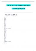 NIH Stroke Scale Group A Answer key Updated Spring 2024