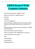 ADH2 Exam 3 With Complete Solution