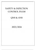 SAFETY & INFECTION CONTROL (NURSING) QNS & ANS 20232024.