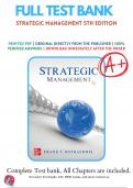 Test Bank Strategic Management 5th Edition by Frank Rothaermel Chapter 1-12| 9781260261288 | All Chapters with Answers and Rationals