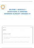 SENIOR ENLISTED JOINT PROFESSIONAL MILITARY EDUCATION (SEJPME) 1MODULE 1 QUESTIONS AND ANSWERS 100% ACCURATE