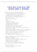 Scaled Agile Study guide 100% ACCURATE GRADE A+ GURANTEED