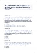 NCLE Advanced Certification Exam Questions With Complete Solutions Graded A&plus;