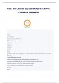 C787 OA LATEST 2023 &lpar;GRADED A&plus;&rpar; 100 &percnt; CORRECT ANSWERS