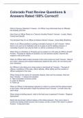 Colorado Post Review Questions & Answers Rated 100&percnt; Correct&excl;&excl;