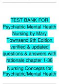 TEST BANK FOR PSYCHIATRIC MENTAL HEALTH NURSING BY           MARY TOWNSEND 9TH EDITION  